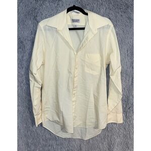 WESTCHESTER CLASSICS Mens Yellow Long Sleeve Collared Button Up  Size 16 34/35